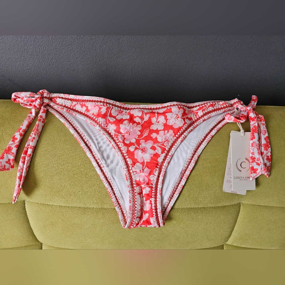 Cosita Linda BEACHWEAR Coral Floral Bikini Bottom Size XL New With Tags